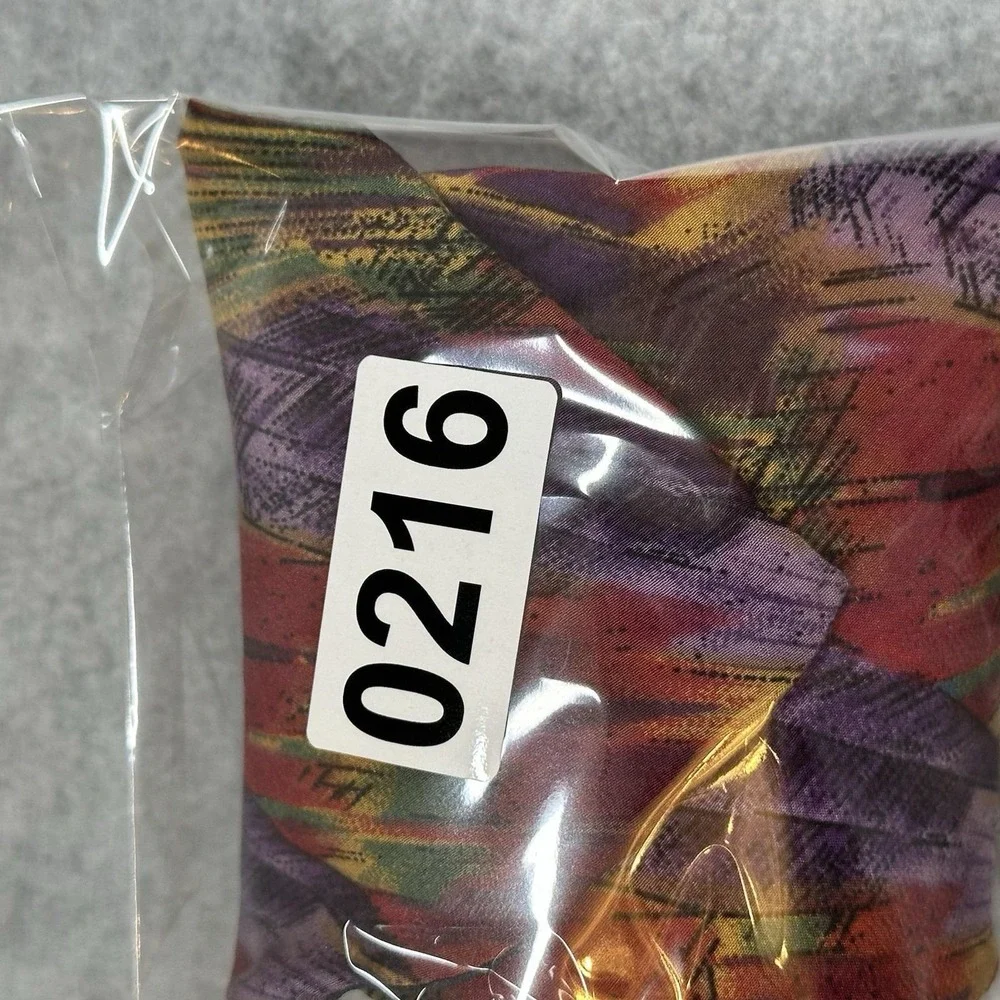 Vintage Molecular Expressions Tie Silk Red Purple Abstract Pattern 56x3.75‎